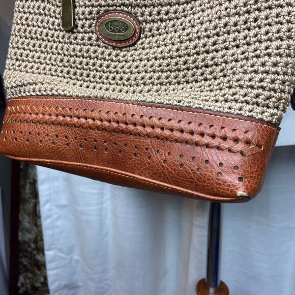 B.O.C. born concept Boho Faux Leather Crochet Crossbody Bag - Picture 2 of 7